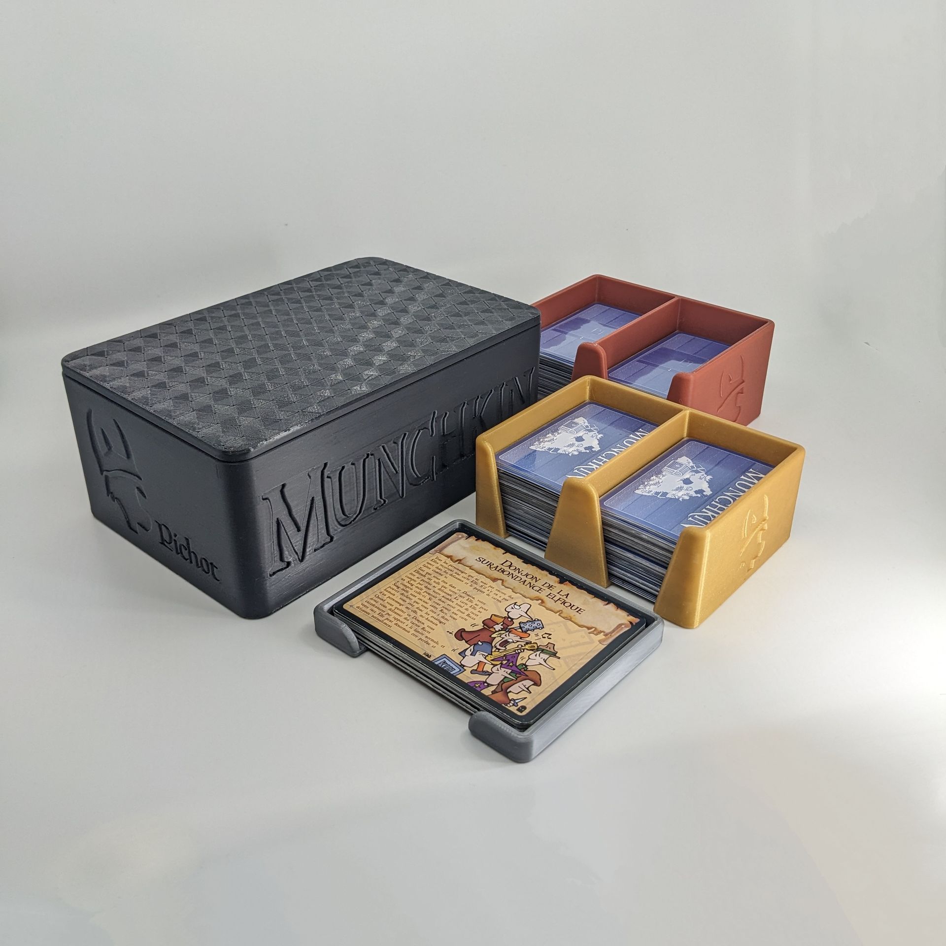 Venchartt Munchkin Box Boite de rangement jeux de société Création en impression 3D personnalisable Boite Jeux de société Artisanal Lyon Personnalisé Accessoire Extensions Cartes Sur mesure Rangement